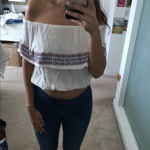 Billabong off the shoulder gauze too size small